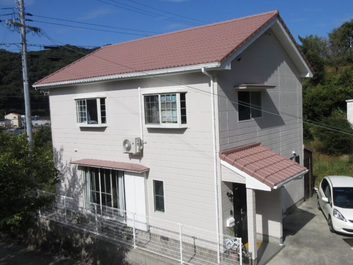 【御坊市】　M様邸<br>『可愛らしいシェルピンクの外壁とココアブラウンの屋根が自然の中に映える素敵なお家に…✧』