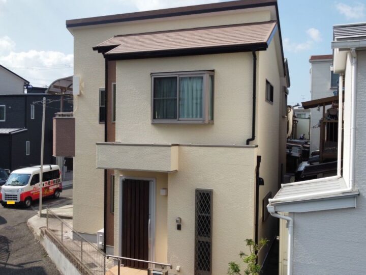 【堺市】　D様邸<br>『クリームイエローの外壁にココアブラウンの屋根で温かみのある優しい素敵な仕上がりに…✧₊°』