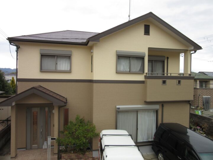 【和歌山市】　K様邸<br>『ベージュカラーの外壁にニューブラウンの屋根が穏やかな印象の素敵な仕上がりに…✧₊°』インテグラルコート塗布