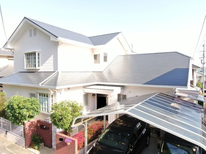 【岩出市】　F様邸<br>『可愛らしいベビーピンクの外壁にダークグレーの屋根がおしゃれで素敵な仕上がりに…✧₊°』