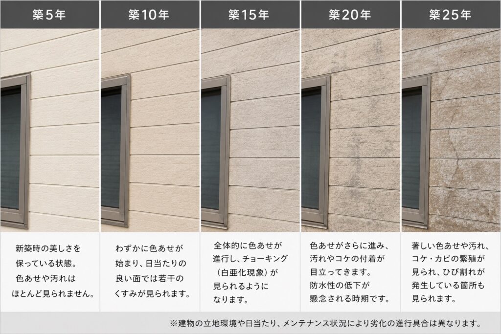 外壁塗装 和歌山市 海南市 岩出市 紀の川市 築年数ごとの劣化