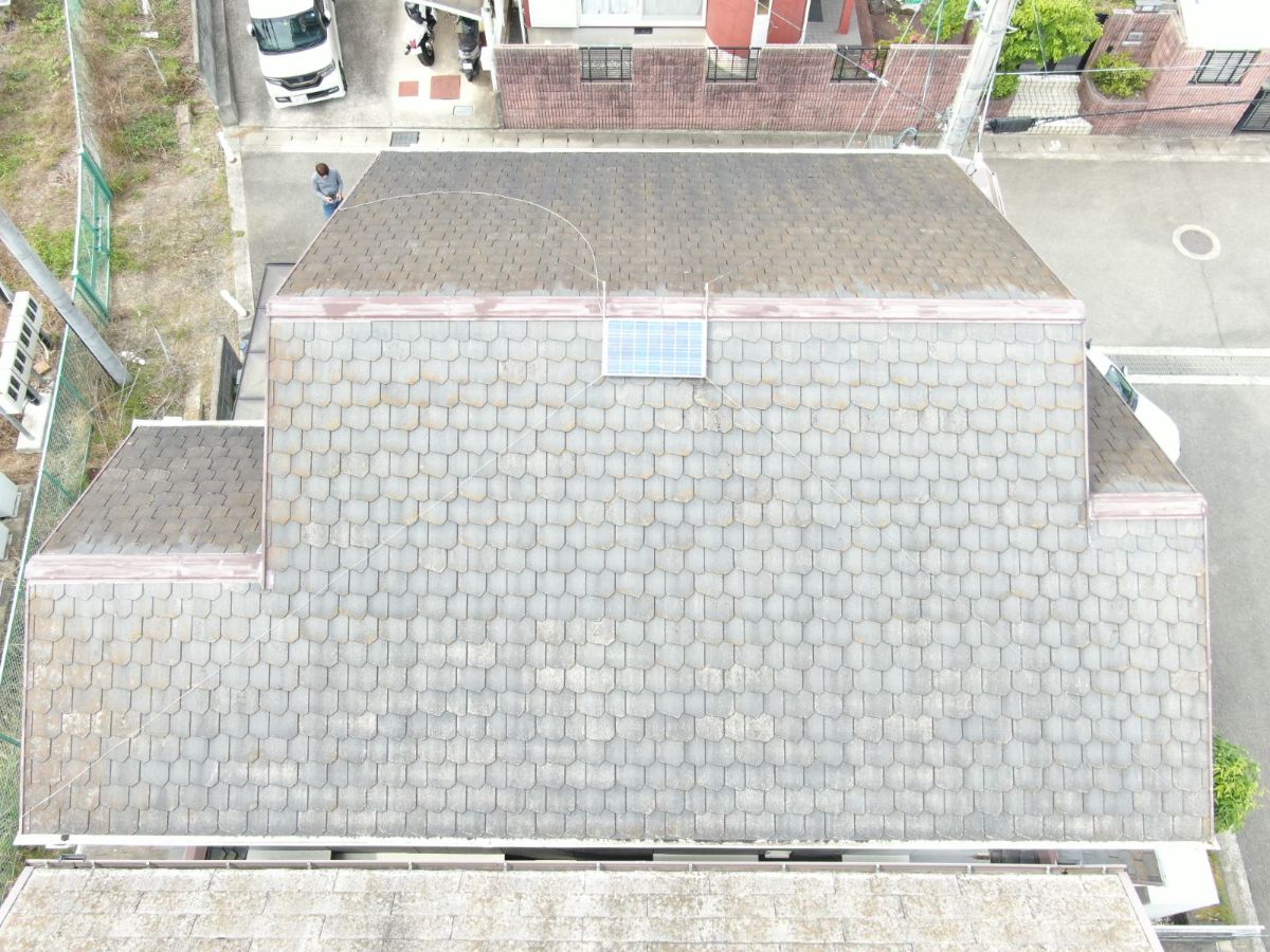【岩出市】　H様邸<br>『ネイビーブルーの外壁にダークグレーの屋根が重厚感溢れる素敵な仕上がりに…✧₊°』ウルトラTOP塗布3