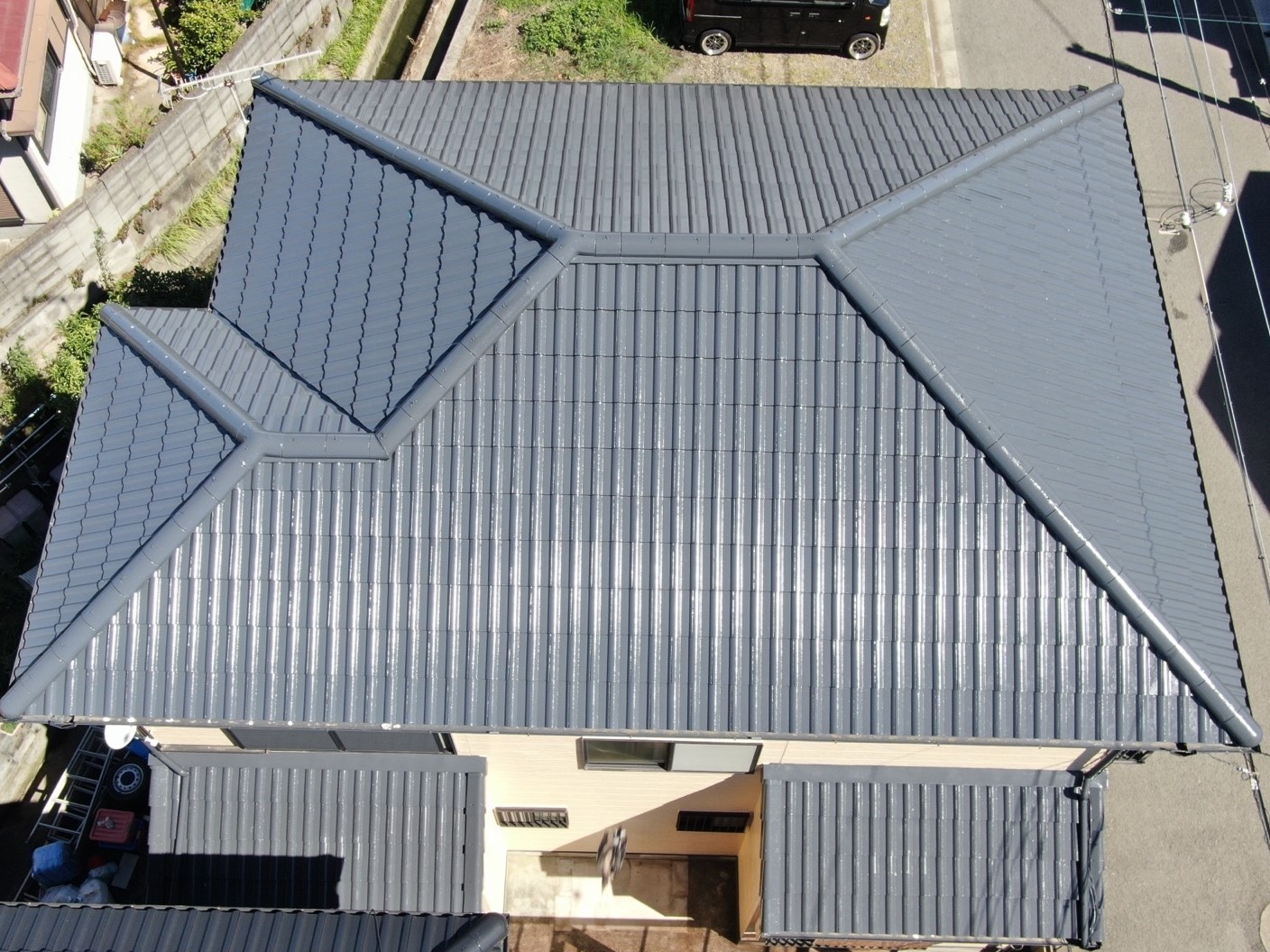 【和歌山市】　N様邸<br>『シャモアベージュの外壁にダークグレーの屋根がおしゃれで素敵な仕上がりに…✧₊°』4