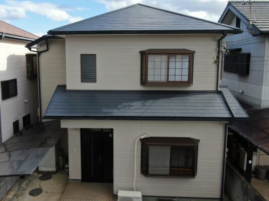 【和歌山市】　K様邸<br>『グレージュの外壁にダークグレーの屋根で落ち着いた雰囲気の素敵な仕上がりに…✧₊°』インテグラルコート塗布