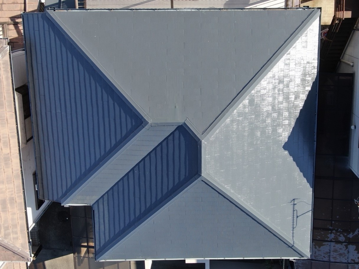 【和歌山市】　K様邸<br>『グレージュの外壁にダークグレーの屋根で落ち着いた雰囲気の素敵な仕上がりに…✧₊°』インテグラルコート塗布4