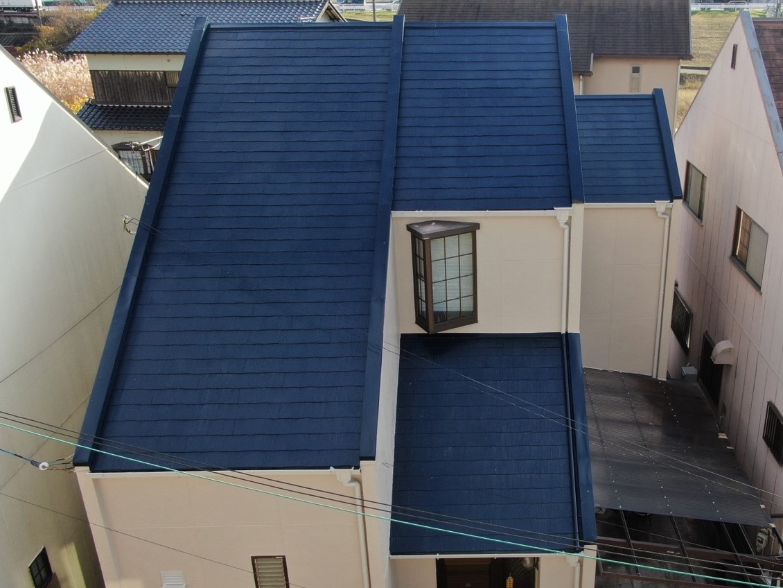 【和歌山市】　S様邸<br>『クリームイエローの外壁にブルーブラックの屋根が穏やかな印象の素敵な仕上がりに…✧₊°』インテグラルコート塗布4