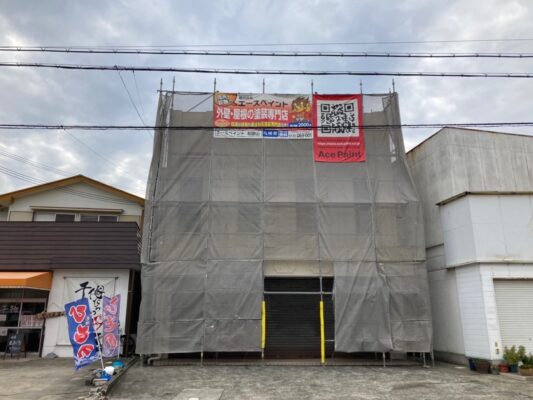 和歌山市密着の外壁塗装・屋根塗装専門店エースペイントの外壁の塗装　足場組立