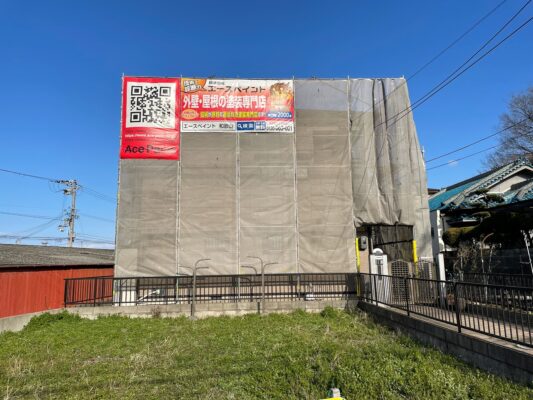 和歌山市密着の外壁塗装・屋根塗装専門店エースペイントの外壁塗装と屋根塗装の塗装　足場組立