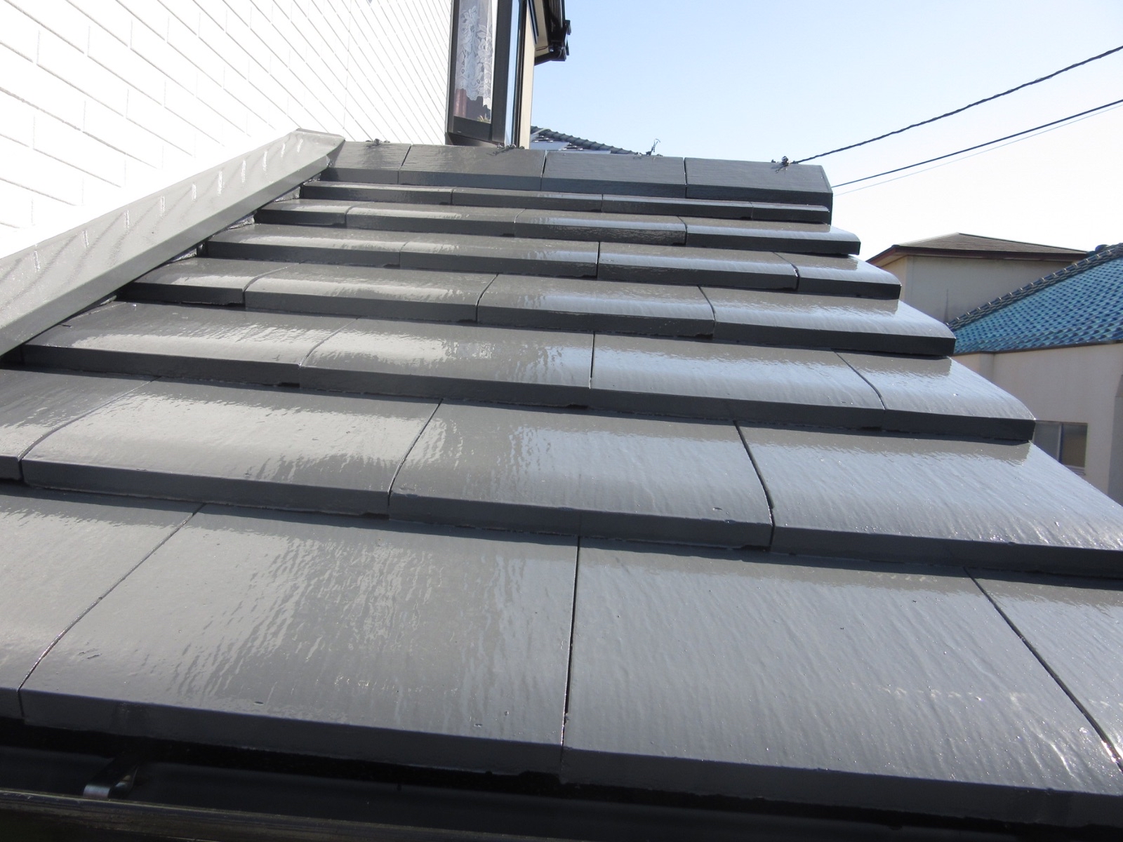 【泉南郡】　Y様邸<br>『スカイグレーの外壁にダークグレーの屋根がスタイリッシュで素敵な仕上がりに…✧₊°』インテグラルコート、ウルトラTOP塗布8