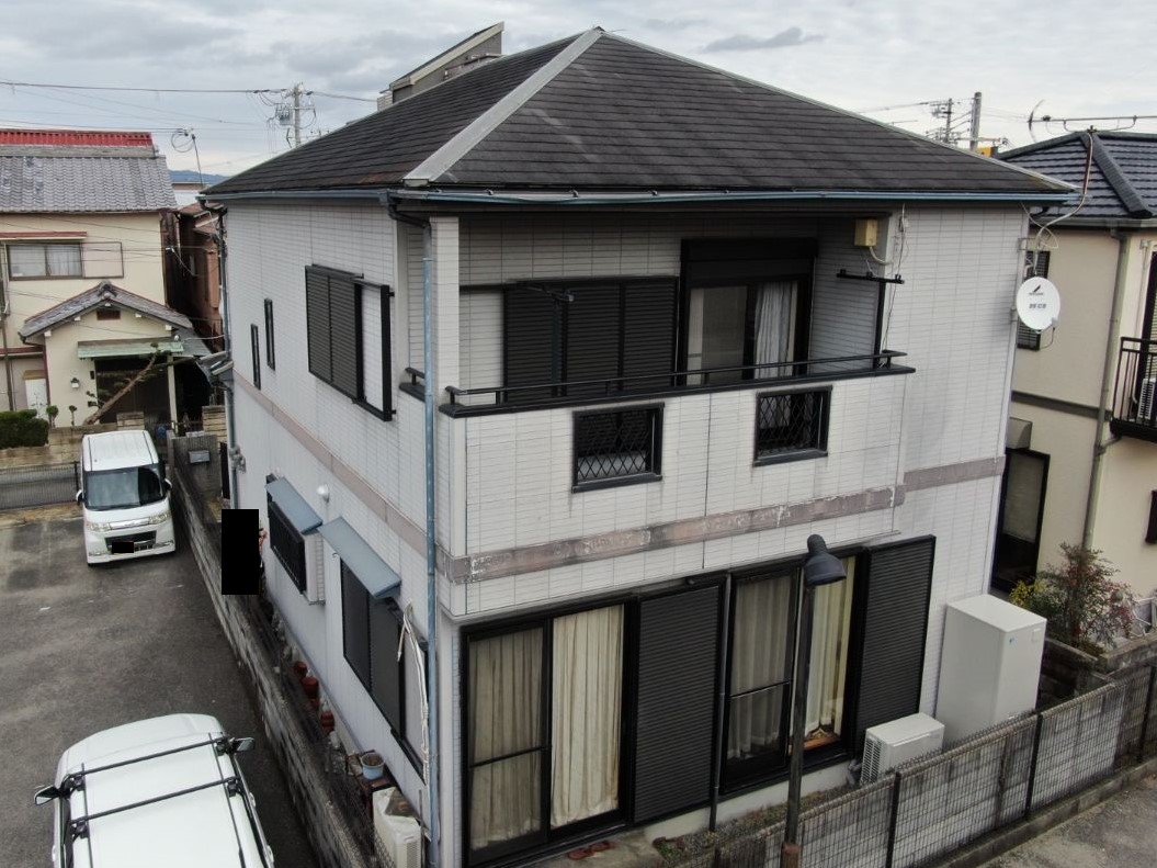 【和歌山市】　T様邸<br>『スモーキーブルーの外壁にダークグレーの屋根が重厚感溢れる素敵な仕上がりに…✧₊°』1