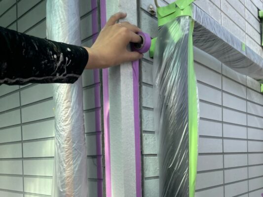 和歌山市密着の外壁塗装・屋根塗装専門店エースペイントの外壁の塗装　コーキング　養生