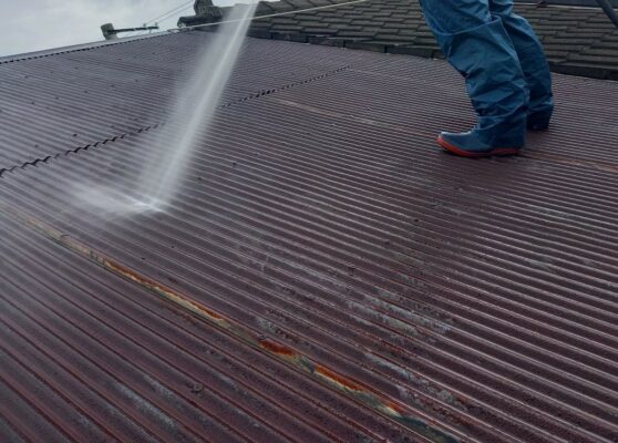 和歌山市密着の外壁塗装・屋根塗装専門店エースペイントの外壁の塗装と屋根の塗装　屋根　高圧洗浄
