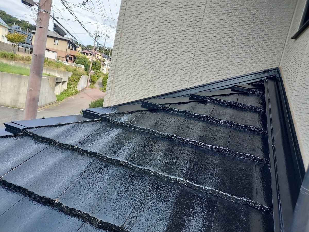【和歌山市】　I様邸<br>『ブラックの屋根でメリハリのあるシックな印象の素敵な仕上がりに…✧₊°』6