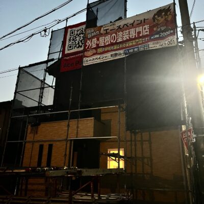 和歌山市地域密着の外壁塗装屋根塗装専門店のエースペイント　■【和歌山市】　T様邸　外壁塗装・付帯部塗装・コーキング工事　足場組立