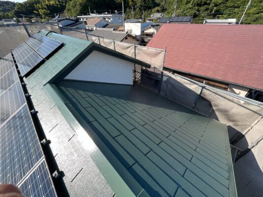 和歌山市地域密着の外壁塗装屋根塗装専門店のエースペイント　■【海南市】　Ｈ様邸　外壁塗装・屋根塗装・付帯部塗装・コーキング工事　屋根施工完了