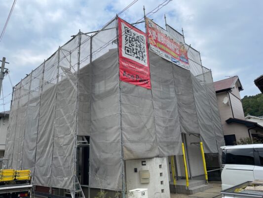 和歌山市地域密着の外壁塗装屋根塗装専門店のエースペイント　■【海南市】　Ｈ様邸　外壁塗装・屋根塗装　足場組立