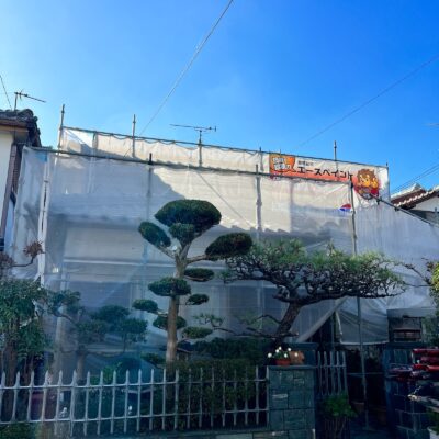 和歌山市地域密着の外壁塗装屋根塗装専門店エースペイント　■【和歌山市】　A様邸　外壁塗装・コーキング工事　■【和歌山市】　A様邸　外壁塗装・コーキング工事　足場組立